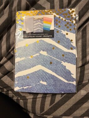 TUL Blue Denim Print Notebook with Gold Foil Dots